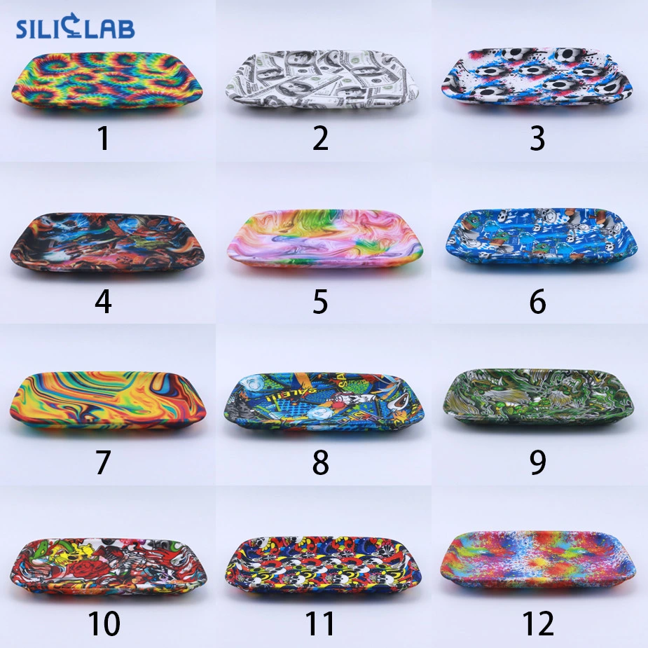 Personal Printing Custom Silicone Flower Leaf Rolling Tray Rasta Tobacco Smoke Accessories