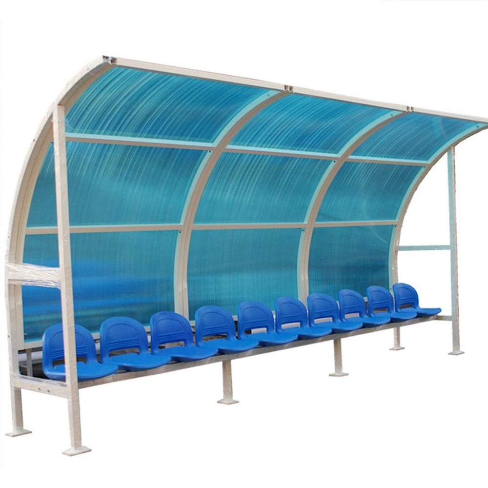 Outdoor Sport Stadium Football Team Substitute Bench with Shelter Seats