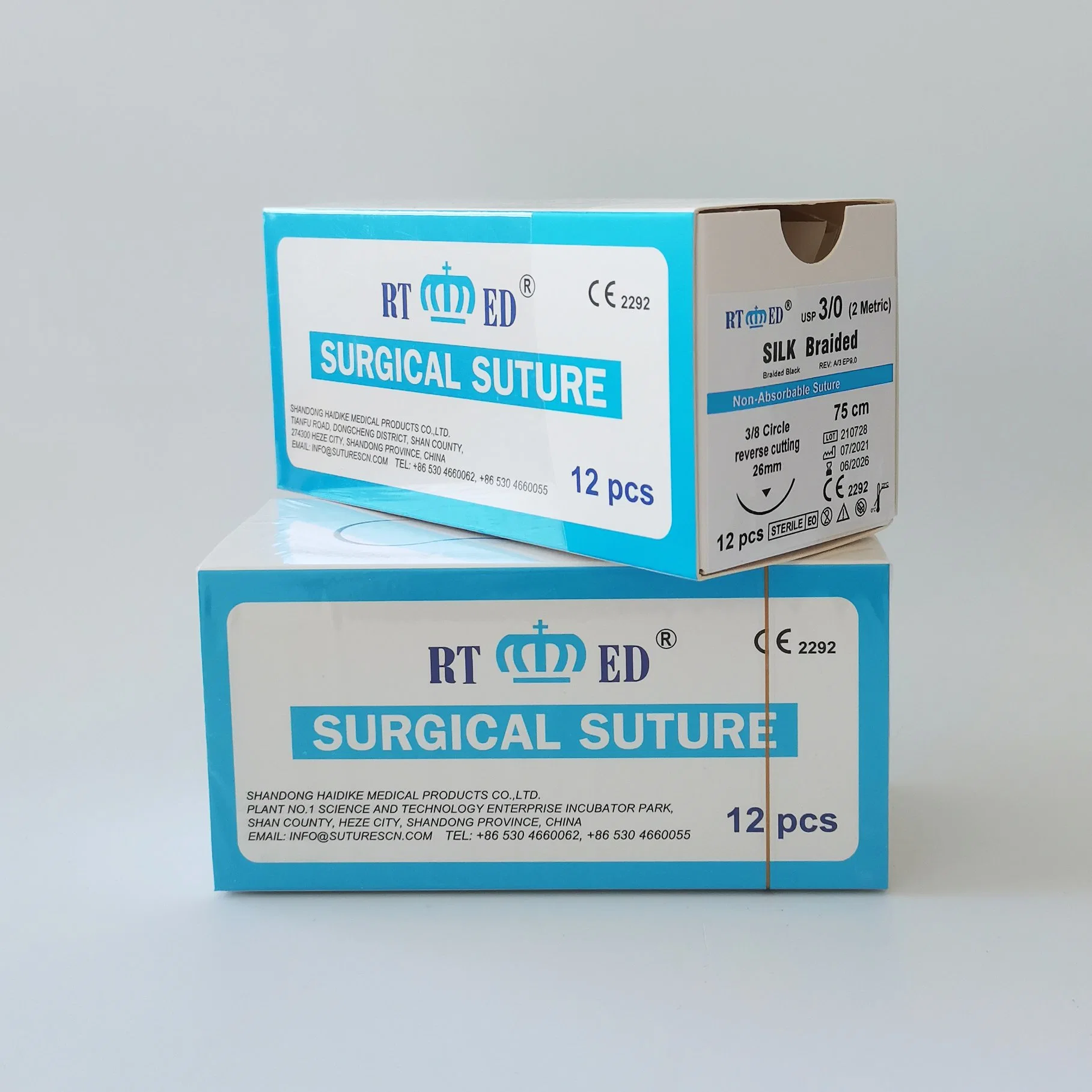 Disposable Sterile Non-Absorbable Silk Surgical Suture with Needle USP2-6/0