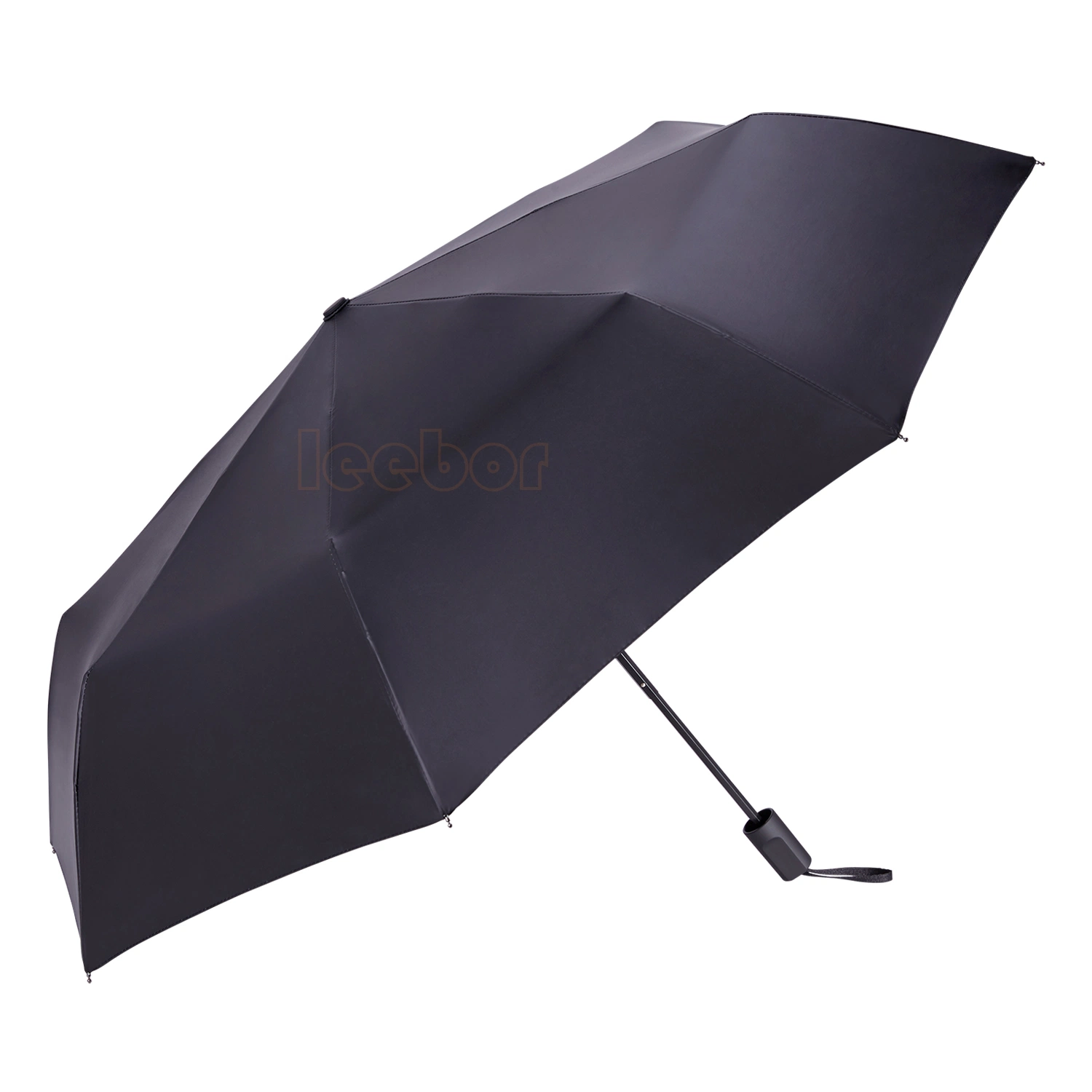 Le soleil couché noir semi-automatique dépliez parapluie