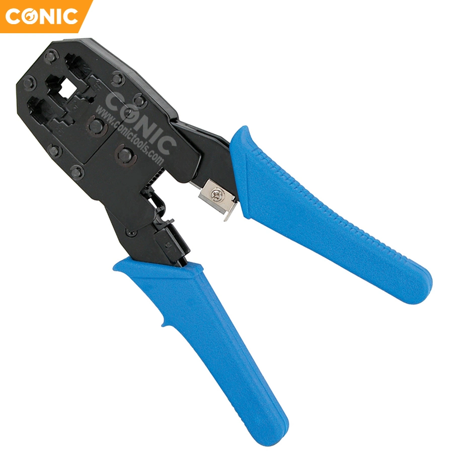 Multi-Functional Spring Crimping Pliers for 6p/8p Terminals with PVC Handle