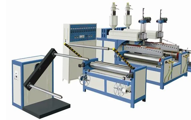 High Performance Automatic HDPE / LDPE / LLDPE Double Screw Double Layer Air Bubble Film Making Machine