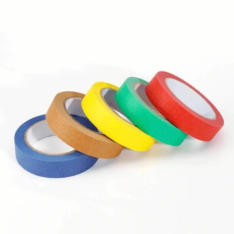 Single Sided Beige Crepe Paper Natural Rubber Pressure Sensitive Anti-Sticking Masking Tape for Painting Masking