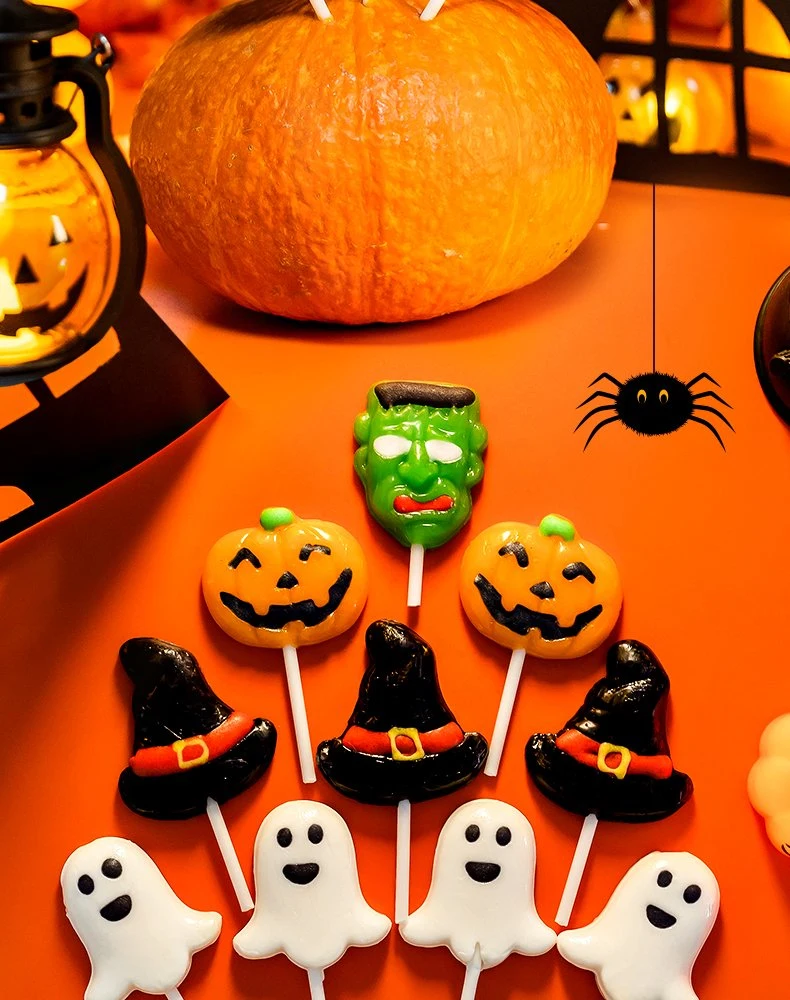 La entrega de la fábrica Certificado Halal Mini dulces frutas dulces de Halloween Pumpkin caramelos