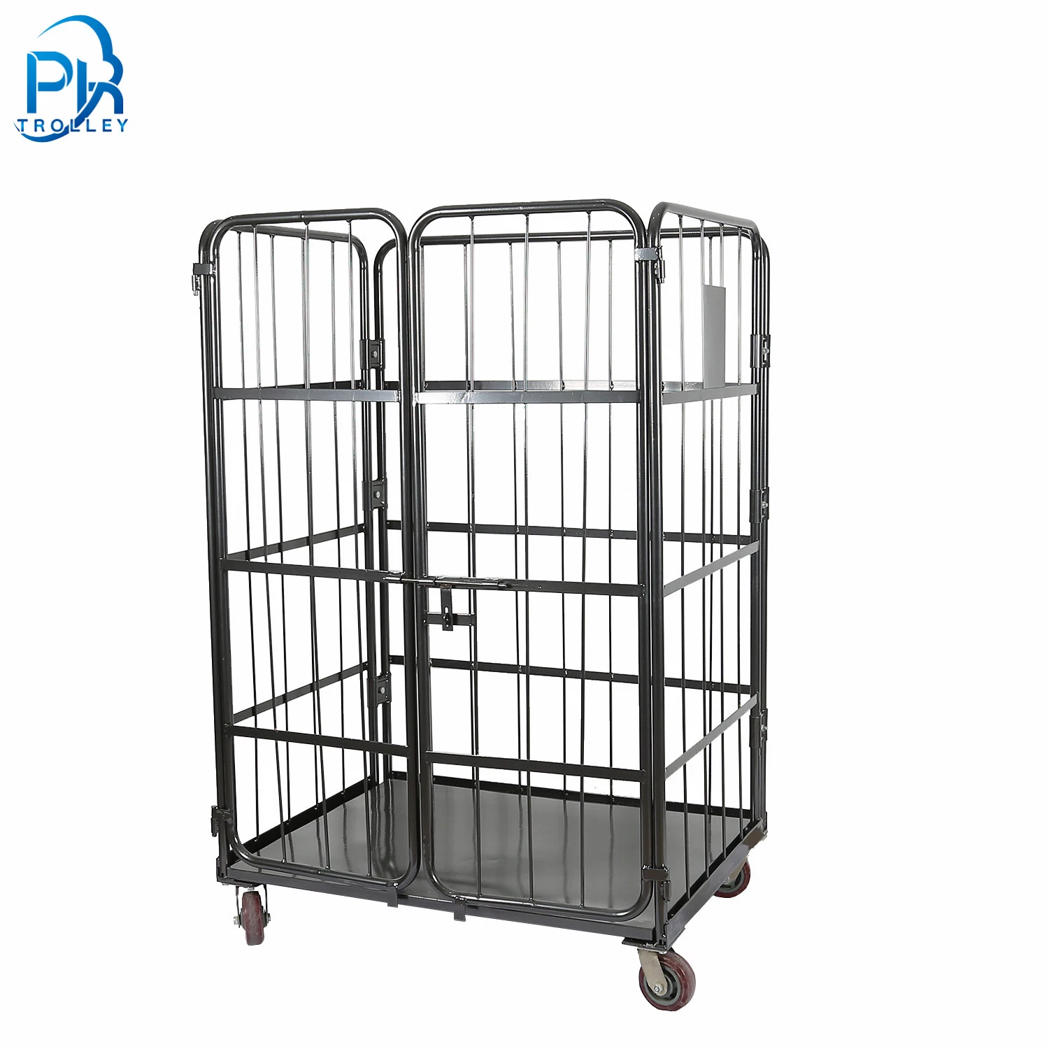 Metal Galvanized 4 Side Stackable 500kgs Loading Capacity Roll Cage Container