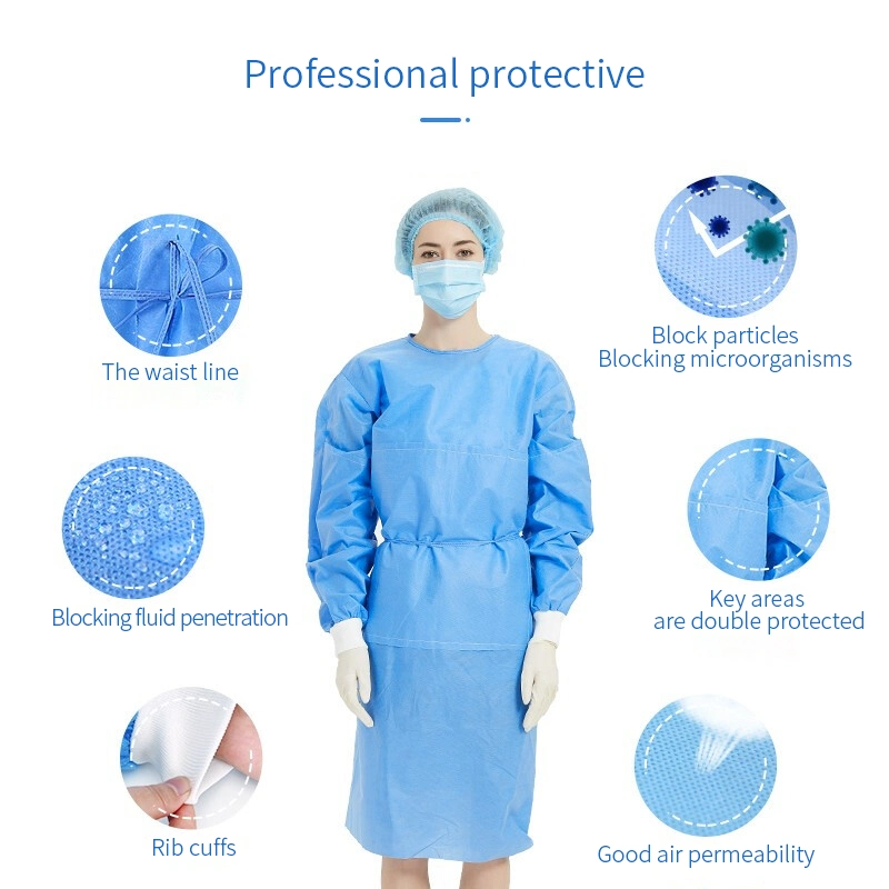 Nonwoven Disposable Hospital Uniform Surgical Gown/PP Sterile Disposable Surgical Gown