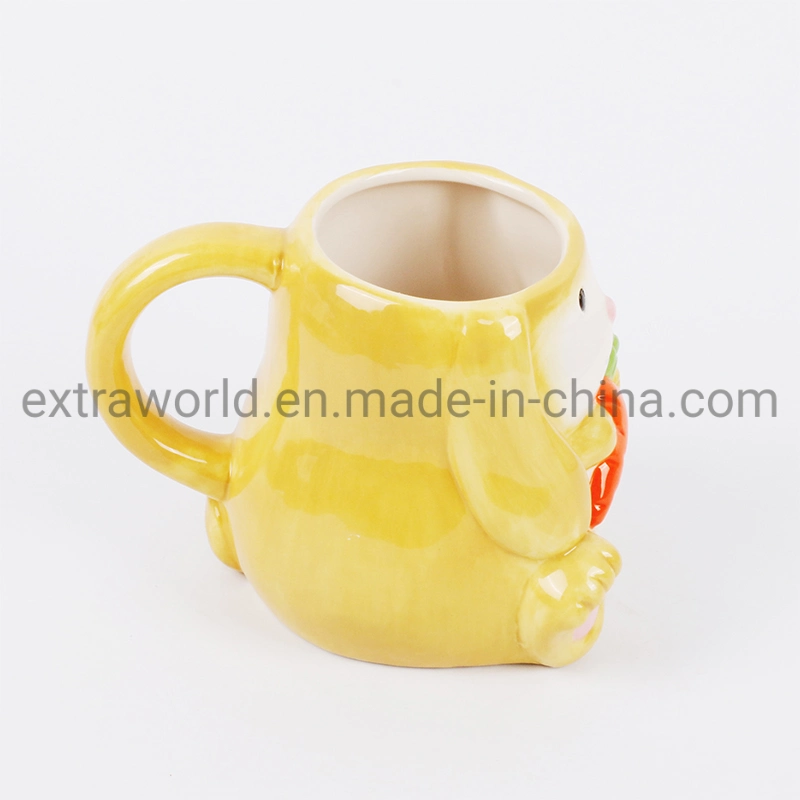 Ceramic 3D Bunny Mug Kid Birthday Gift Cute Rabbit Coffee Mug for Promotion