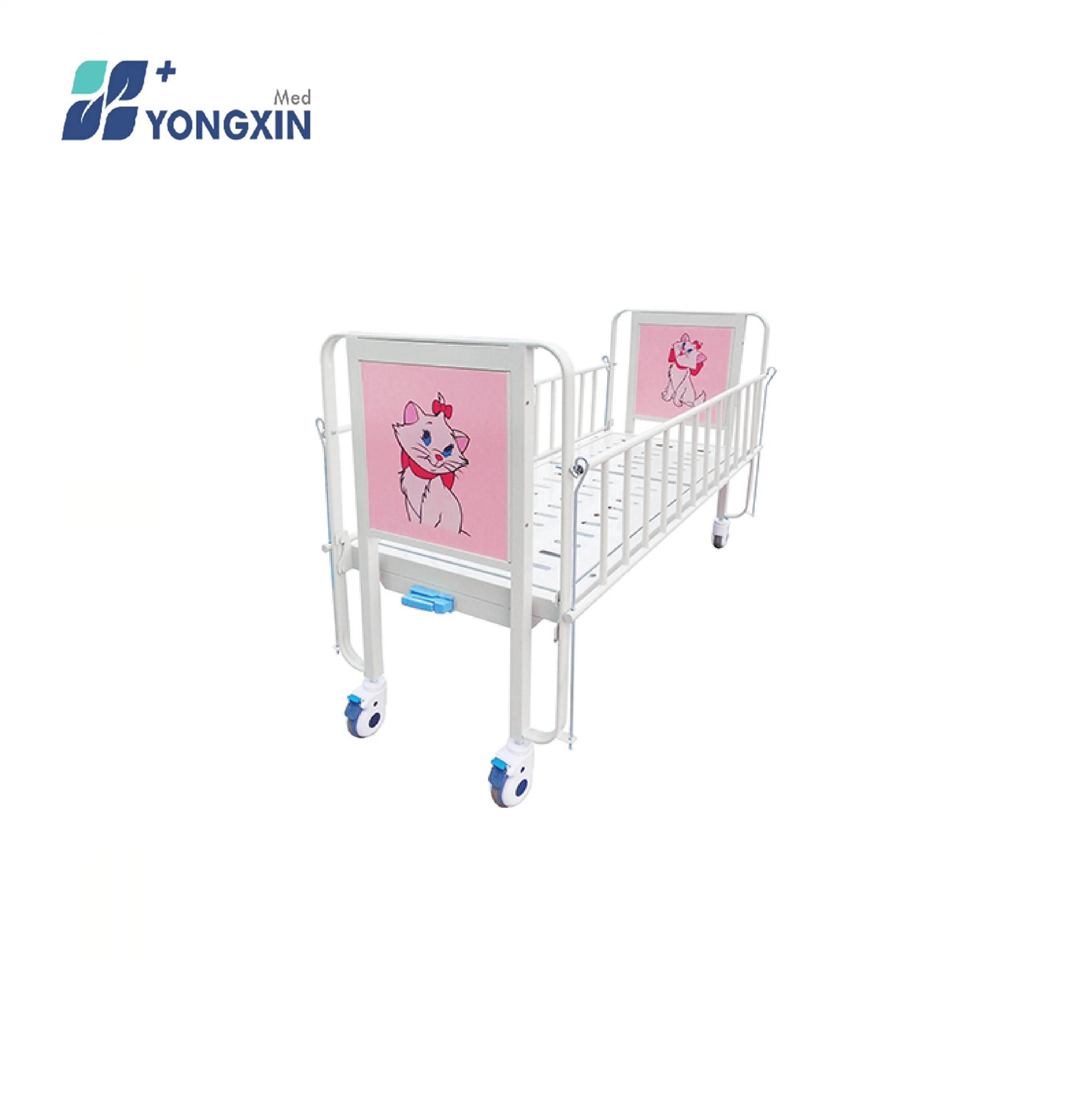 Yx-C-1 Cheap Hospital Flat Epoxy Painted Steel Adjustable Baby Crib Children Bed