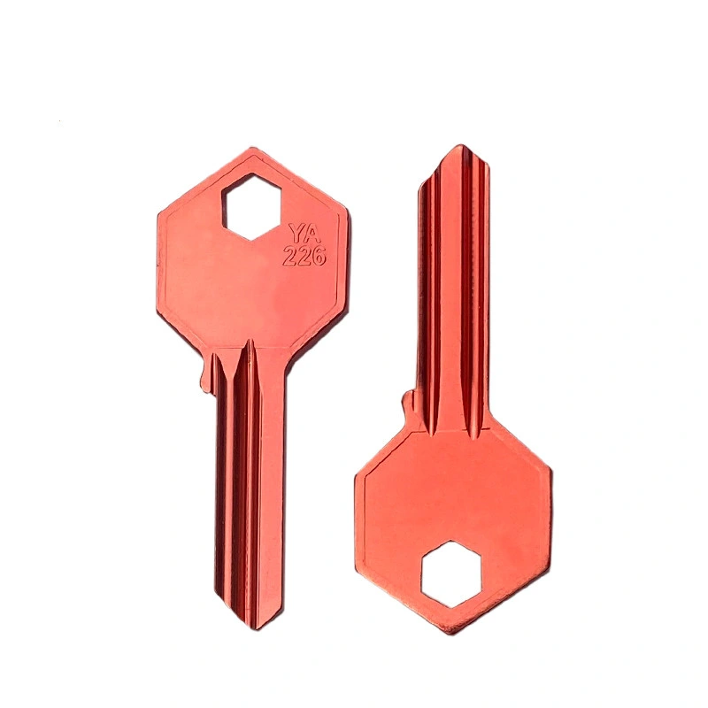 Free Sample Door Lock with Keys Door Keys in Multiple Colors Brass Key Blank Ya226 Red Color Aluminum Alloy for Locksmiths
