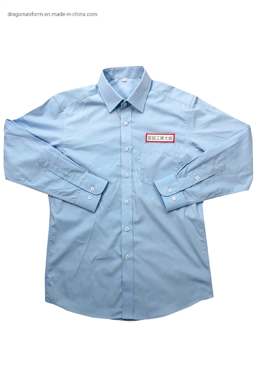 RPET Fabric Wholesale/Supplier Price New Promotion Blue Security Shirt Uniform with Factory