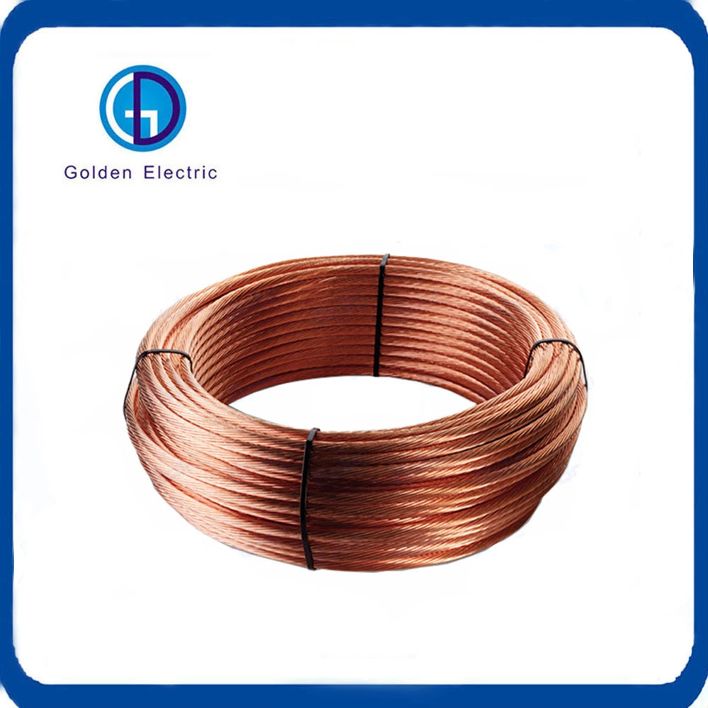 120mm2 de 150mm2 de 300mm2 de acero revestido de cobre alambre trenzado de cobre desnudo puesta a tierra Cable Eléctrico subterráneo