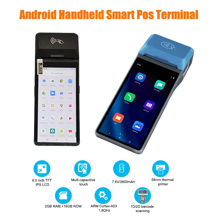 Android 10.0 POS Terminal à écran tactile avec NFC Reader caisse enregistreuse (Z300)