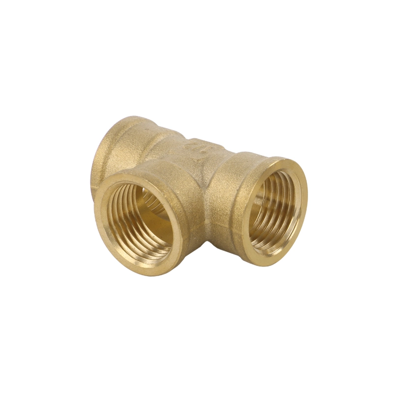 Lead Free 3 Way T Shaped Bsp Female Equal Diameter Straight Tee Brass Pipe Fitting