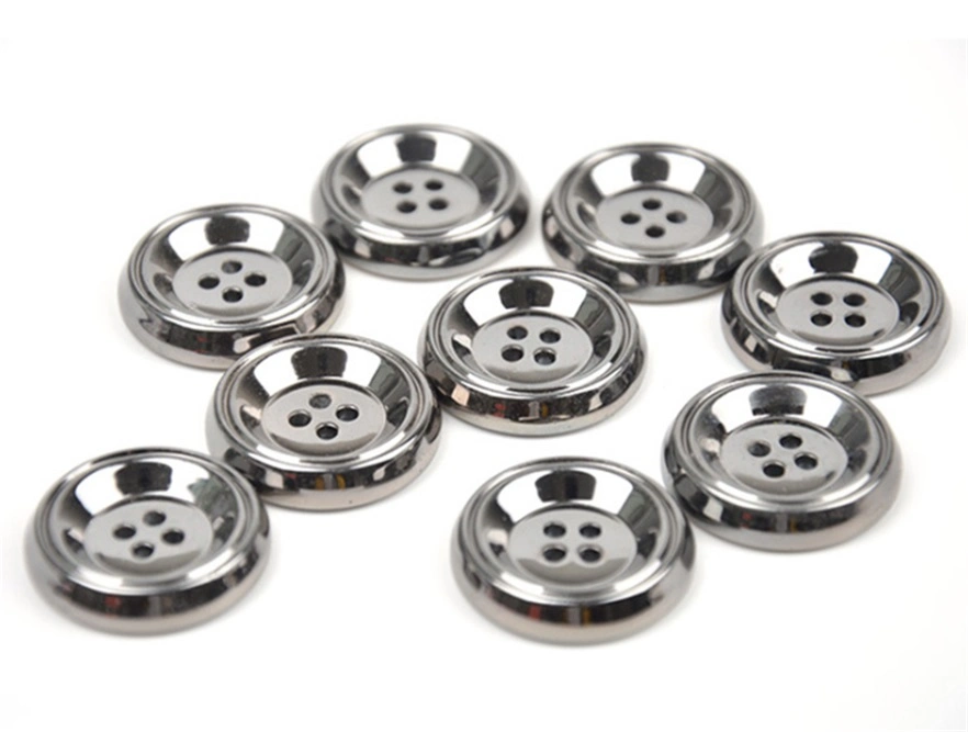 Custom Four-Eye ABS Plastic Electroplating Buttons Silver Golden Color Bt0722