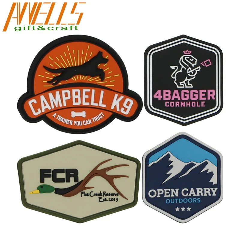 PVC Morale Logo Tactical Rubber Patch with Hook PVC Rubber 3D Patch