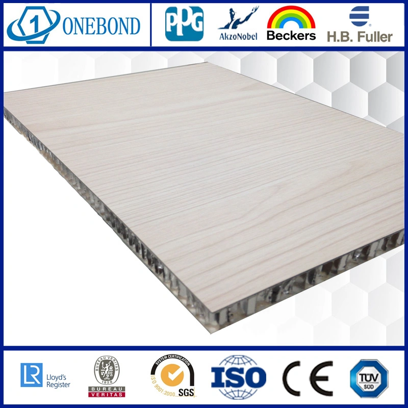Yellow Wood Grain Color HPL Aluminum Honeycomb Panels for Ship Decoration