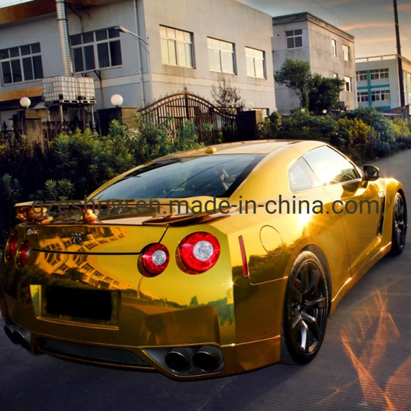 High quality/High cost performance  Golden Super Mirror Chrome Car Wrap Vinyl Sticker