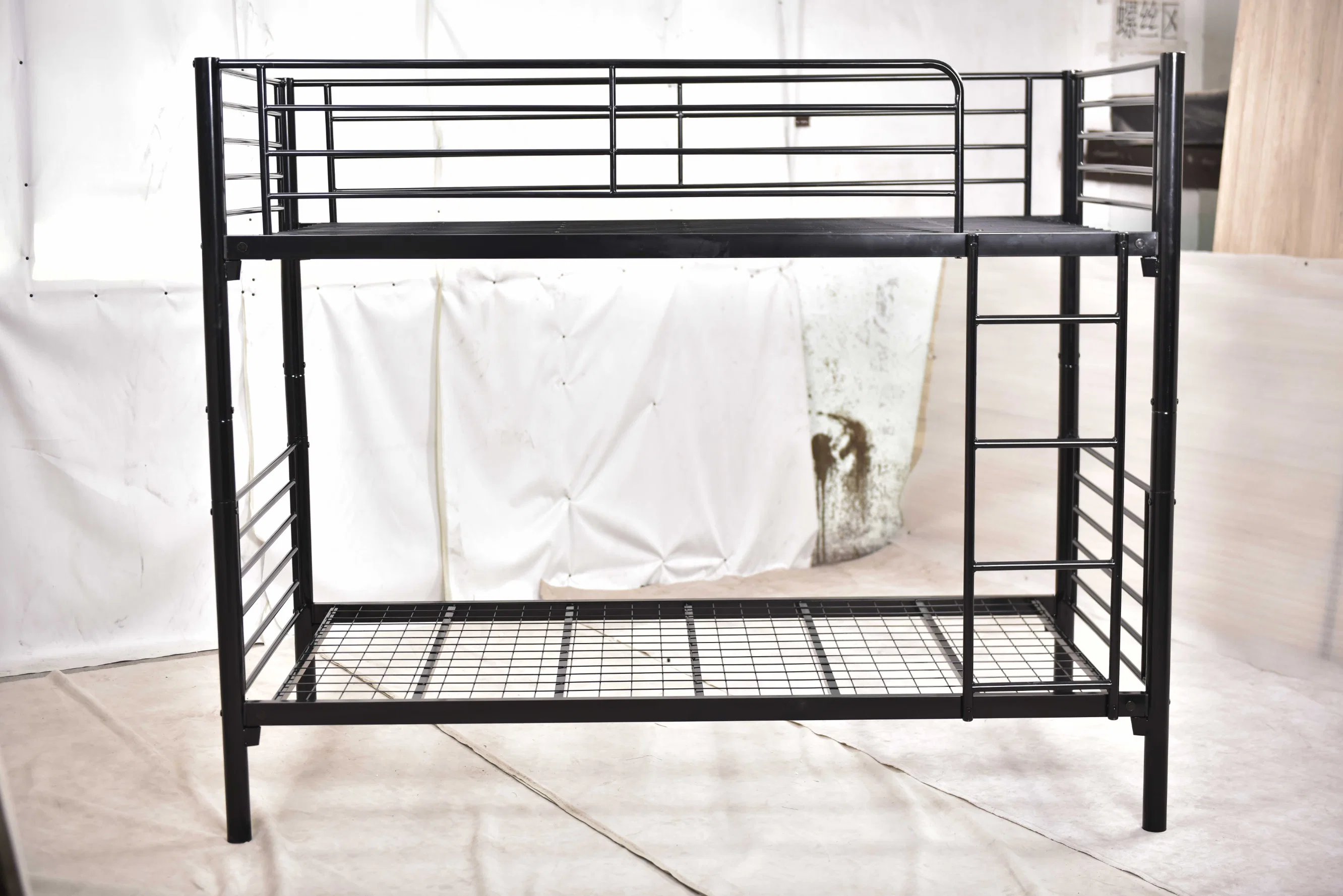 Solid Metal Bunk Bed in Black Spray Paint