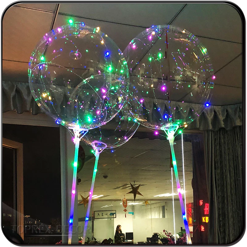 Transparent Bobo Balloon Shining LED Copper String Light Party Decoration