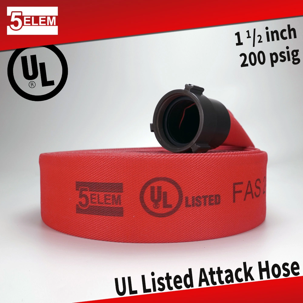 1-1/2" Red Canvas Fire Hose UL Listed Fire Fighting Equipment