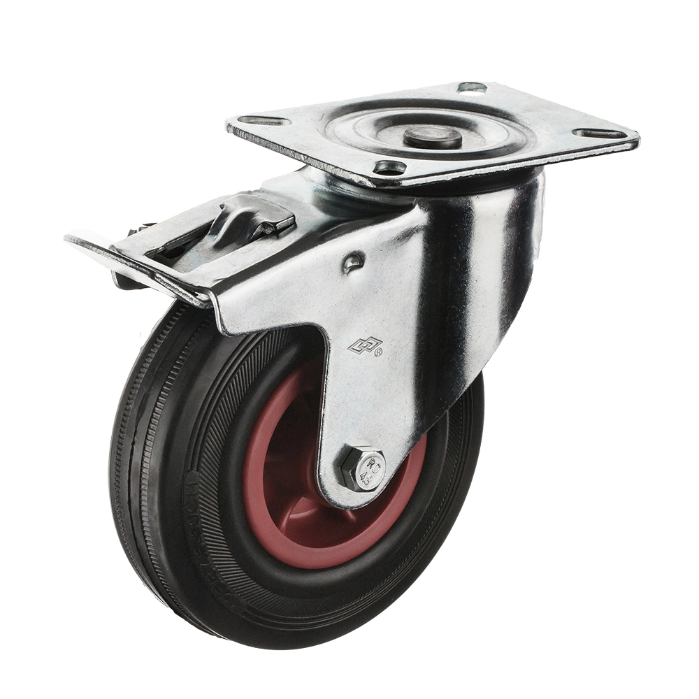 Swivel Black Rubber Caster Wheels for Garbage Bin Series