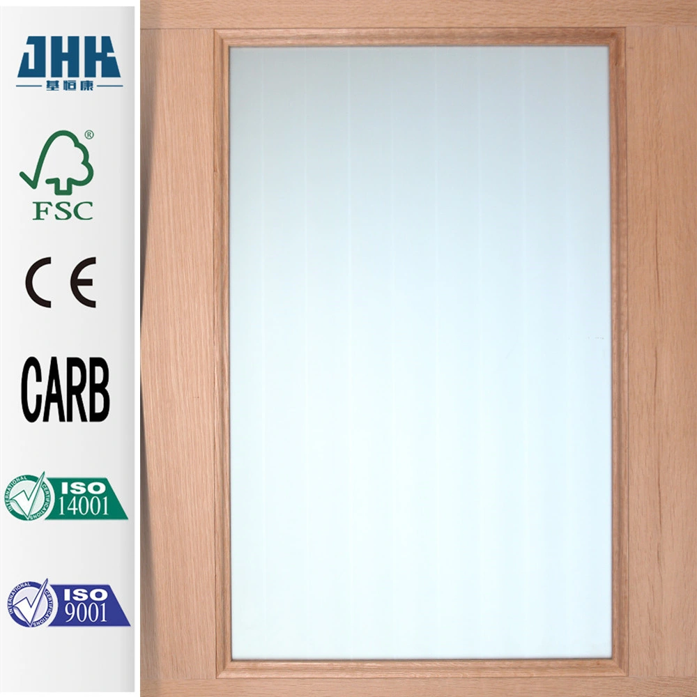 Jhk-G17 Puerta de baño blanca de madera con vidrio, de prensa en caliente y con apertura oscilante.