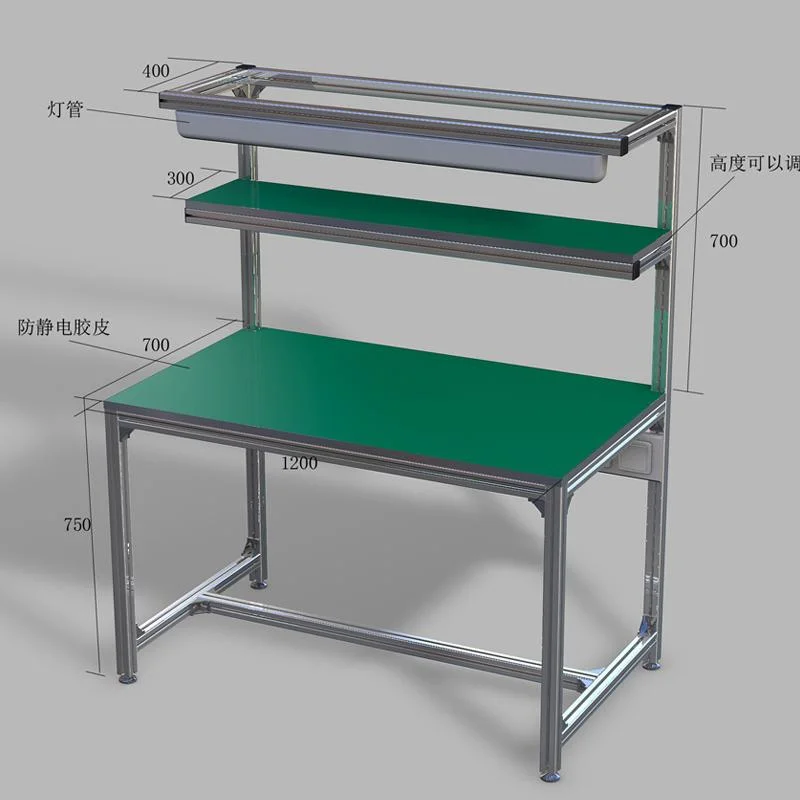 Factory Heavy Duty 10FT ESD Workshop Tool Lab Steel Phone Computer Repair Laboratory Assembly Line Aluminum Workbench