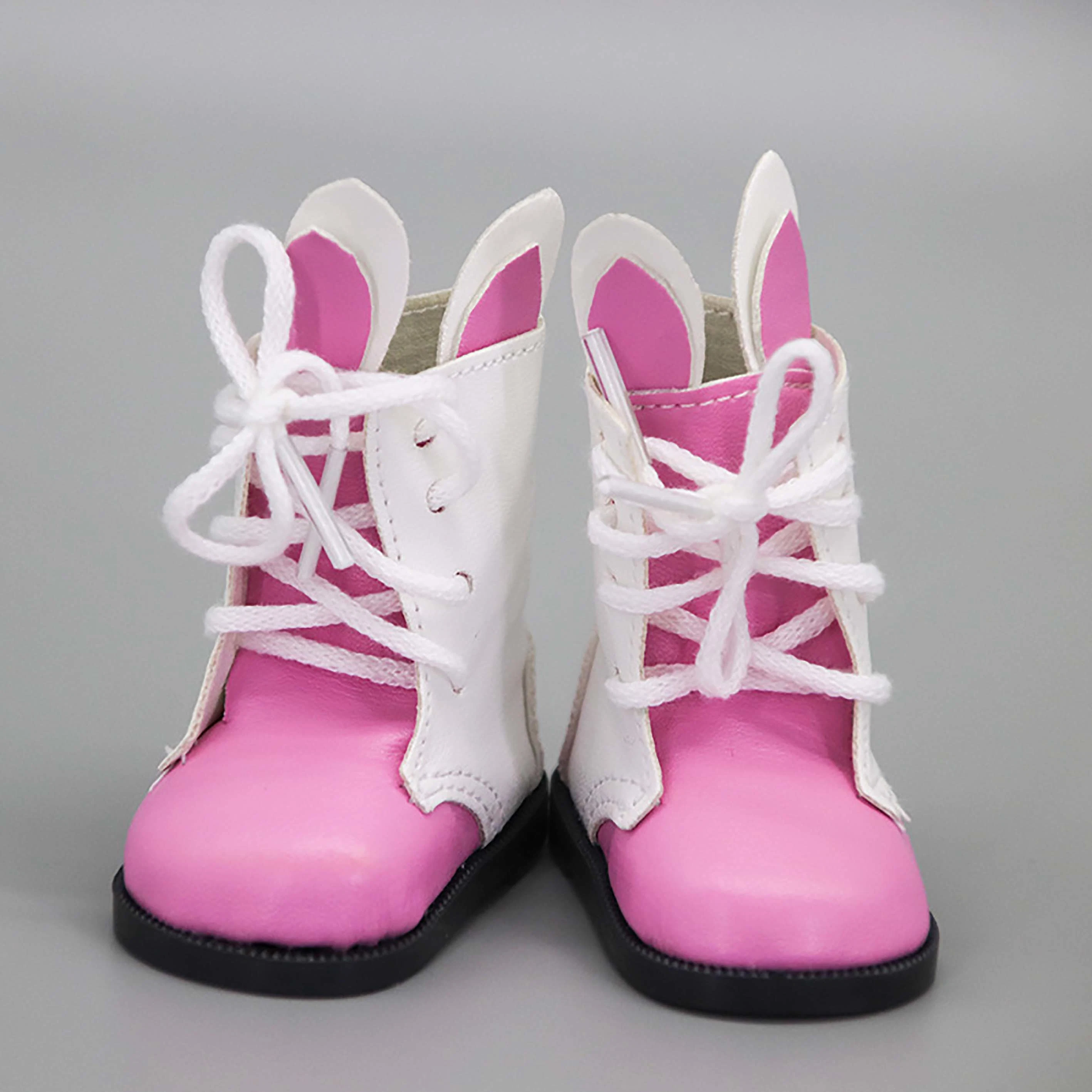 8 Pairs Doll Shoes Fit 14.5 Inch American Doll Wellie Wishers Doll Including Boots Sandals Sneakers Leather Shoes