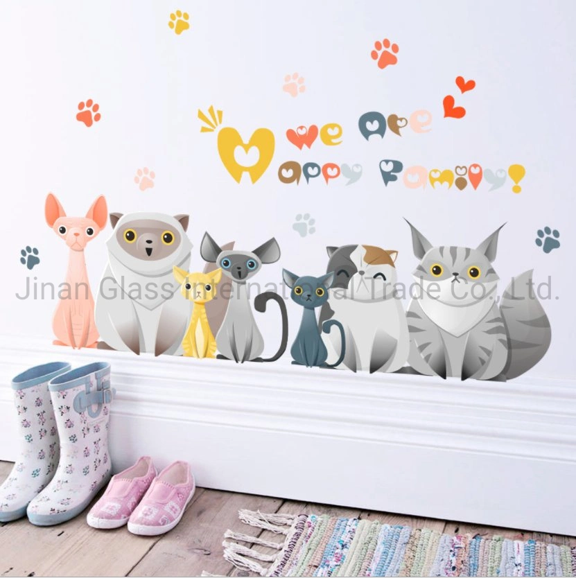 Cartoon Nordic Style Cat Wall Sticker Children's Room Kindergarten Wall Room Decoration Wallpaper Door Sticker