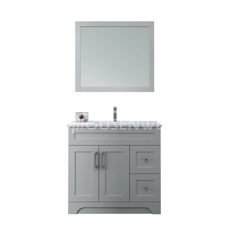American Style Cabinet Vanity Unit Sink Furniture Storage 36 Inch Solid Wood Bathroom