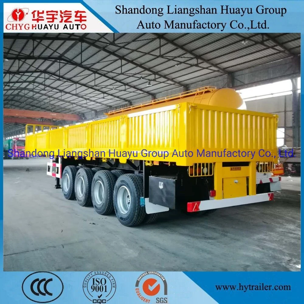 40FT 4 Axle Flatbed/Side Wall/Fence/Truck Semi Trailers for Container Transport