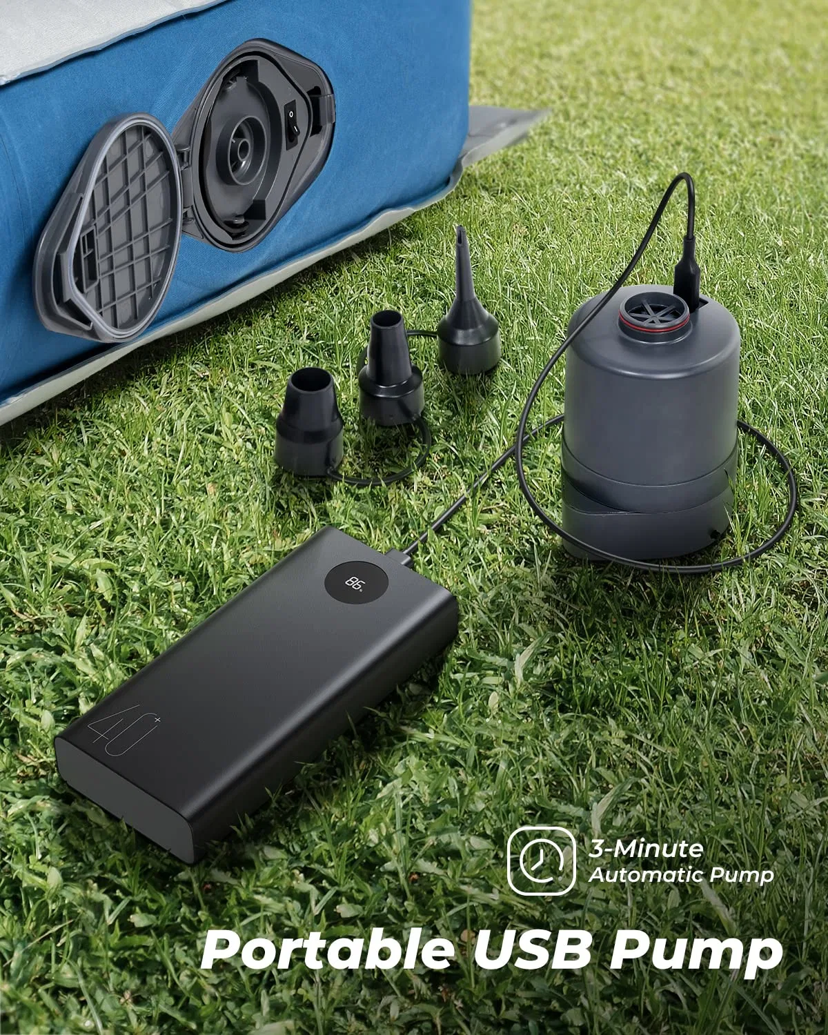 Конструкция с цилиндрической балкой Air Mattress Free Charging Twin Size Camping Кровать