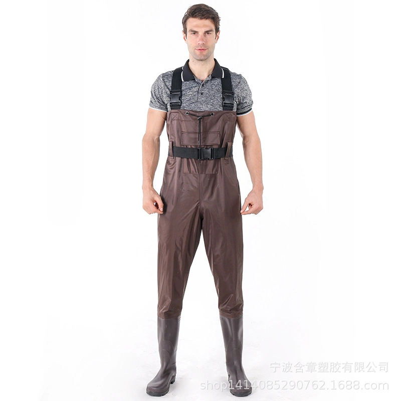 Custom Nylon Waterproof Waders Pisting Chest Waders with Boots Caza Mono de pesca con mosca