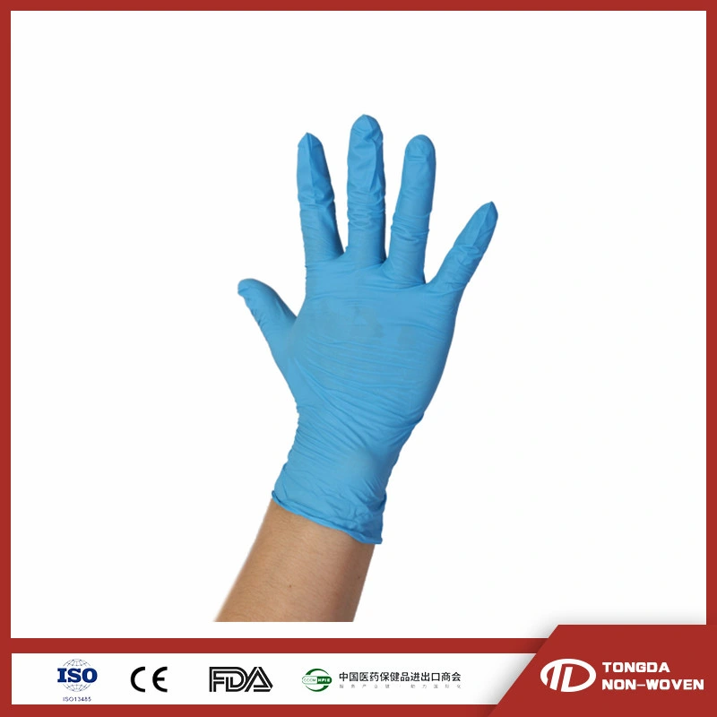 ASTM D5250 Disposable Safety Blue PVC Nitrile Blend Examination Working Powder Free Gloves