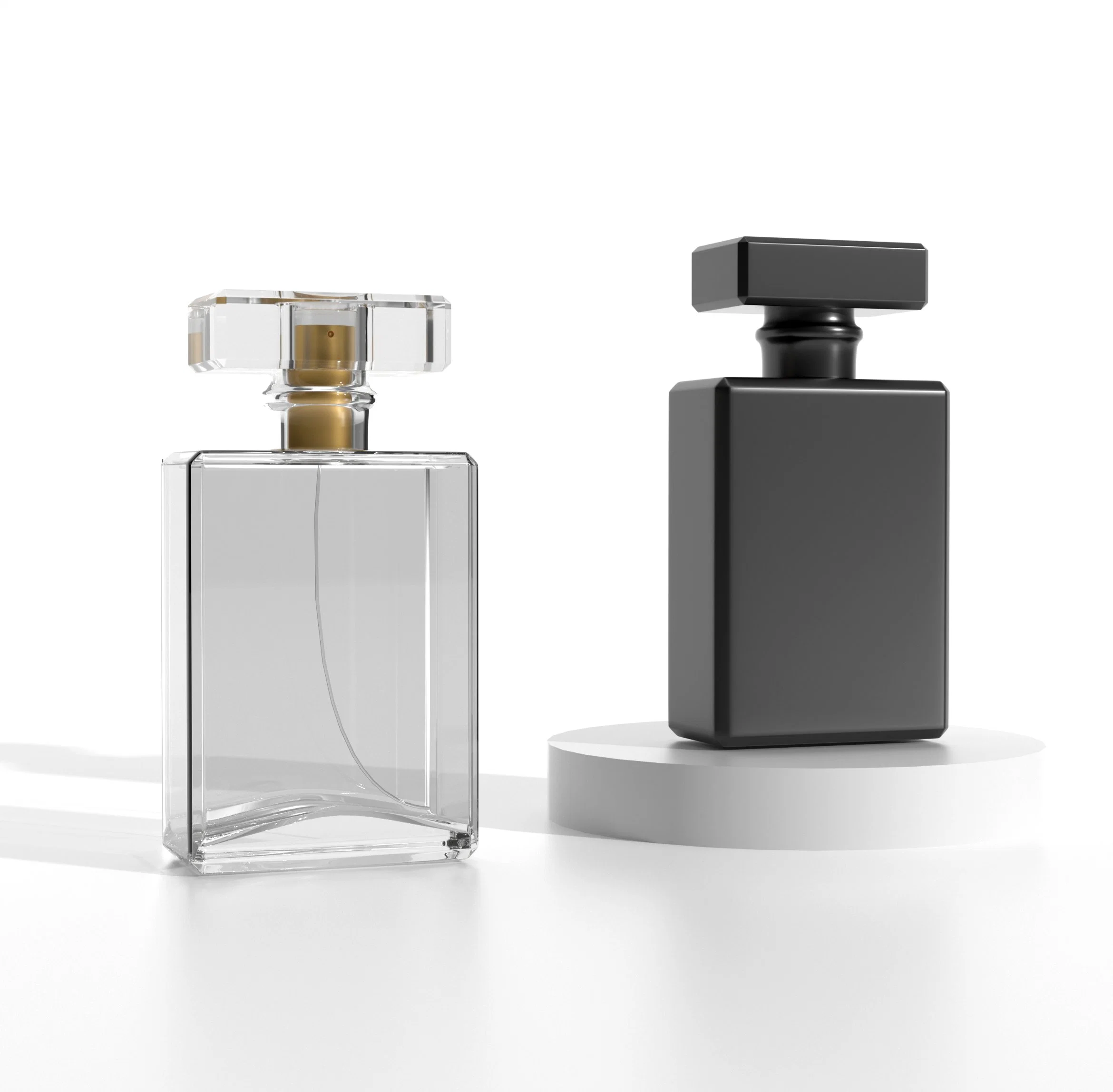 Conception d'étiquette personnalisée en gros Bouteille en verre de 10 ml de luxe unique Petite bouteille de parfum en verre de 15 ml, 50 ml, 100 ml pour le remplissage.