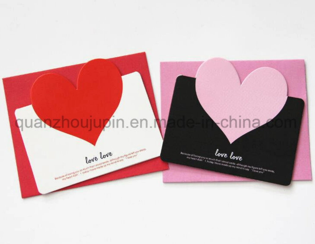 Tarjeta de invitación de boda de San Valentín con sobre de papel personalizado