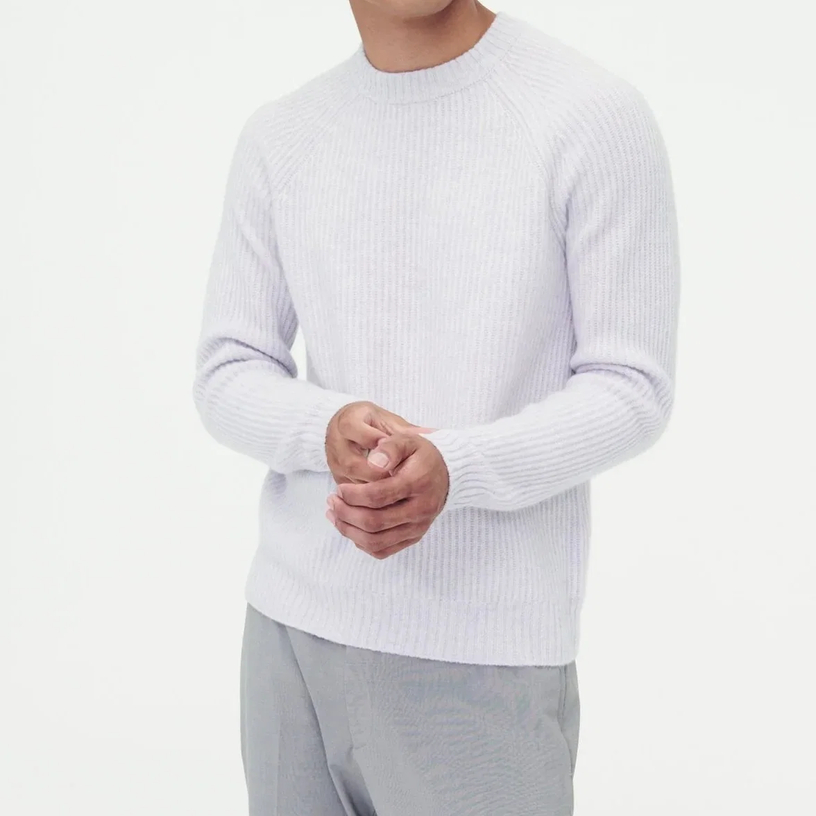 2023 New Arrival Gents Luxe 100% Cashmere Fisherman Crewneck Sweater