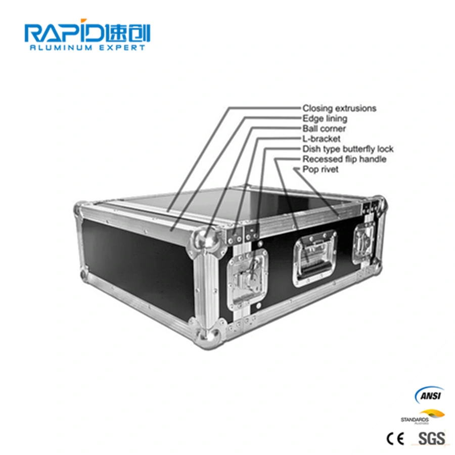 Aluminum Waterproof Suitcase Beauty Tool Hard Cosmetic Guitar Flight Case for Entertainment