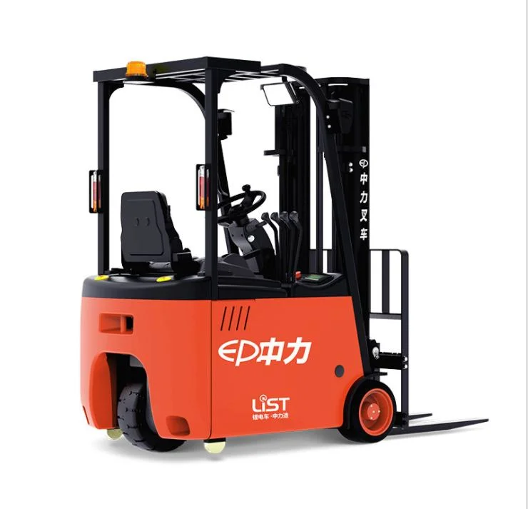 3-Wheel Electric Pallet Forklift Truck 1.5 Ton Rated Load with Lithium Battery