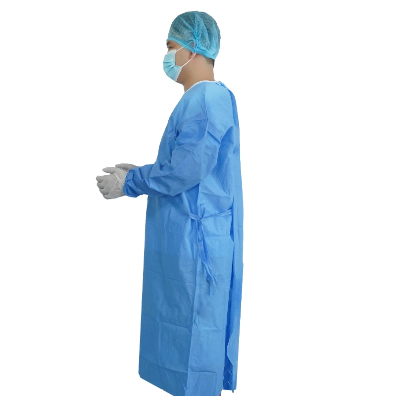 Blue SMMS Non-Woven Fabric Protective Disposable Surgical Gown for Dental