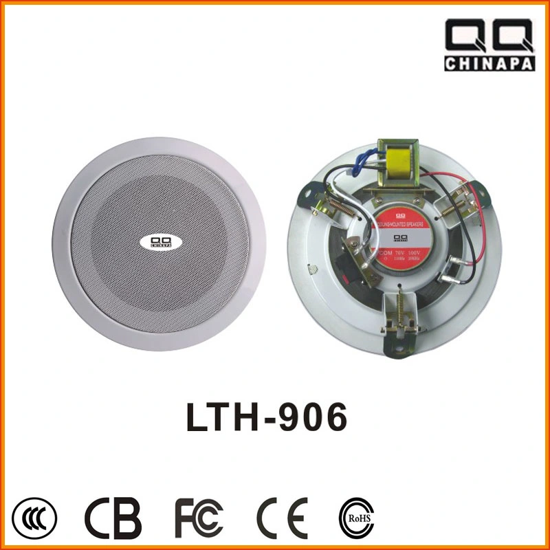 Good Quality 70V 100V Iron in-Ceiling Speaker Lth-905 5" 6W with Coaxial for Music System