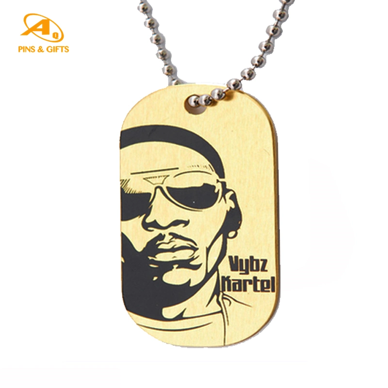 Custom Cut out Business Gift High quality/High cost performance  Xvideo Brass Custom Ear GPS Paw Two Hole Polish Military Bronze Dog Tag