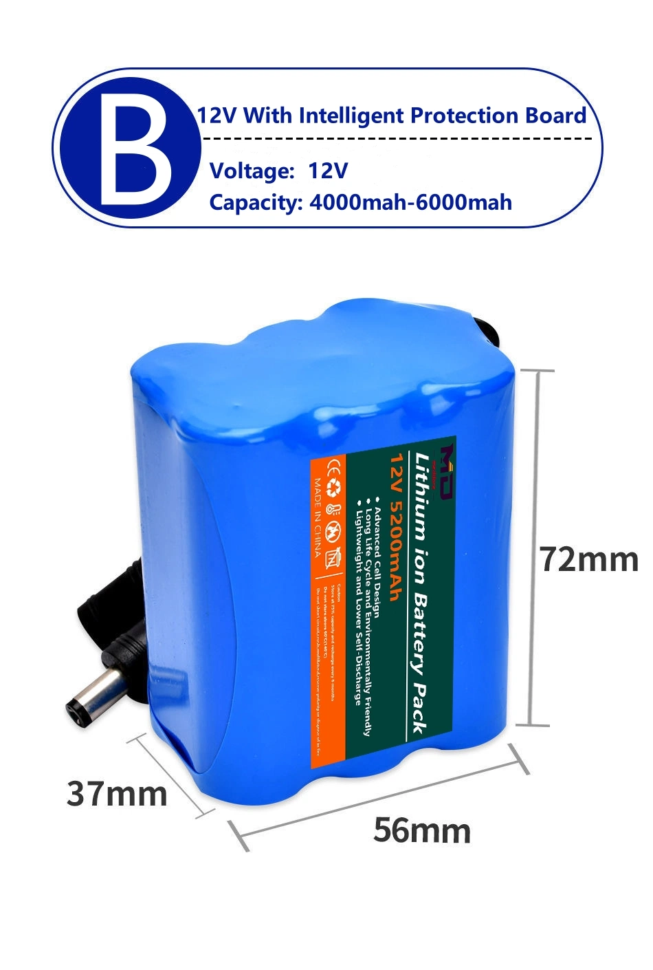 Batteries au lithium 2000mAh 3000mAh Pack de batteries rechargeables Li-ion18650 pour éclairage solaire.