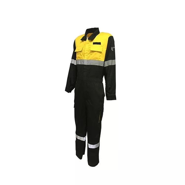 Polyester and Cotton Hit Color Jumpsuit Flame Retardant Industrial Protective Clothes