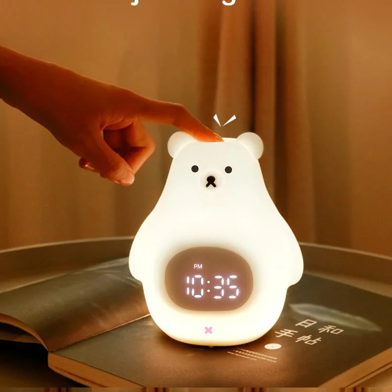 Bear Night Light and Cute Kids Alarm Clock