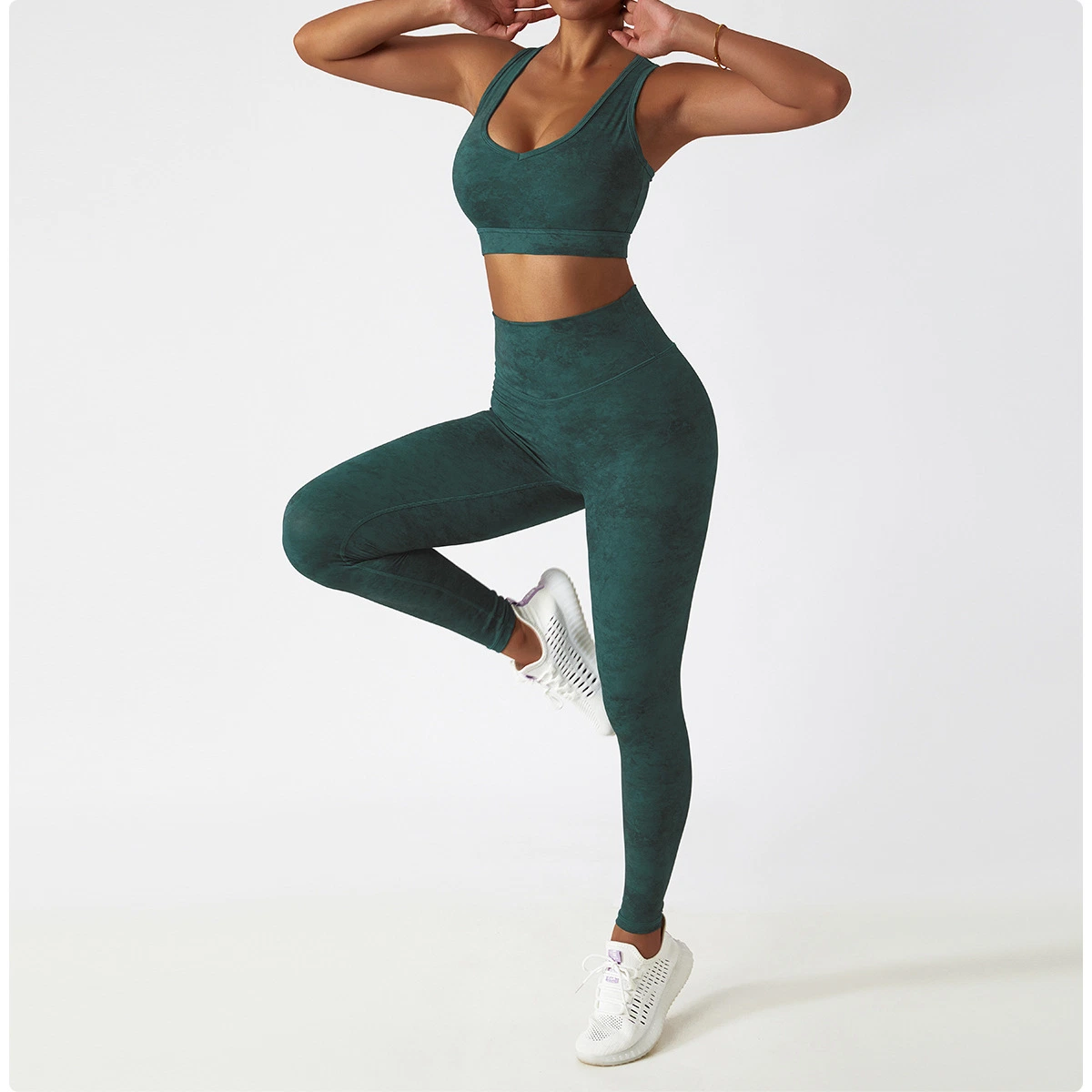 La mujer pantalones de yoga gimnasio elaborar prendas de vestir Push up Leggings elásticos de cintura alta Pantalones Femeninos TIE DYE Leggings establece las prendas de vestir