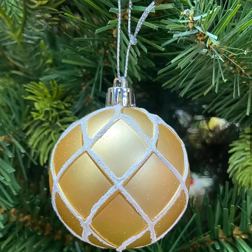 60mm Gold Christmas Bulk Bauble Balls Xmas Items Shatterproof Plastic Christmas Ball Ornaments for Hanging Decoration