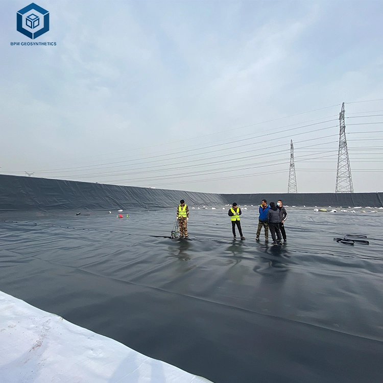 ISO 2mm Black Impermeable 80mil Membrane Double Lining System High Density Polythene Sheet for Dissolving Pond in Malaysia