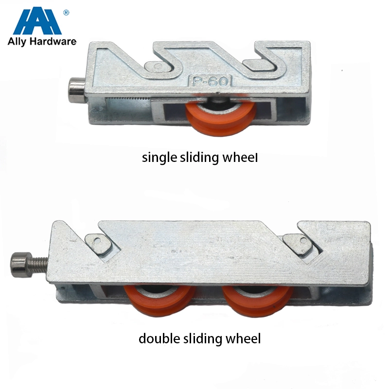 Aluminum Door P-65 P60 Zinc Alloy Shell Single Sliding Wheel