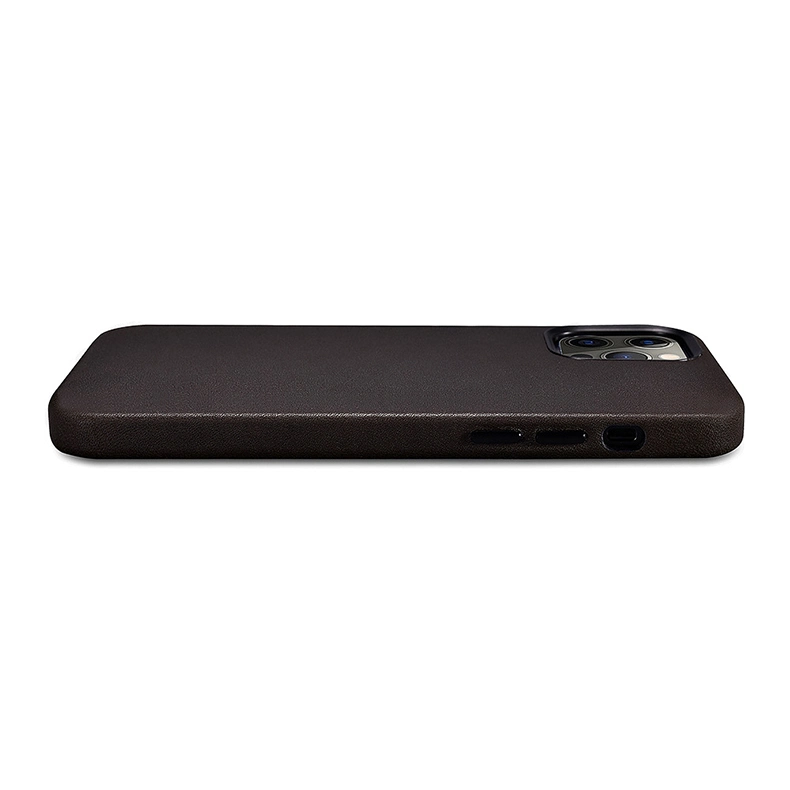 Coque de téléphone en cuir marron vintage avec recharge sans fil personnalisée pour iPhone